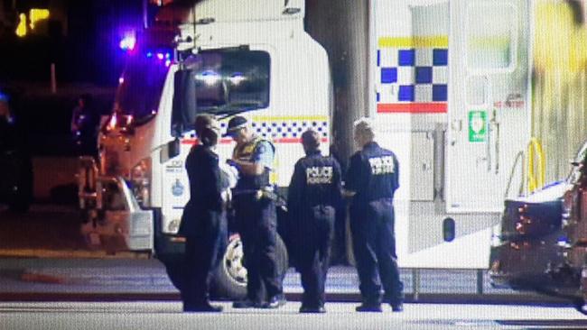 WA Police at the scene of a stabbing near the Willetton Bunnings early on Sunday morning. Picture: Nine News