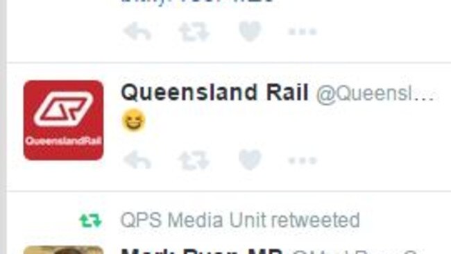 Queensland Rail’s smiling face with tears emoji has sparked more anger on Twitter.