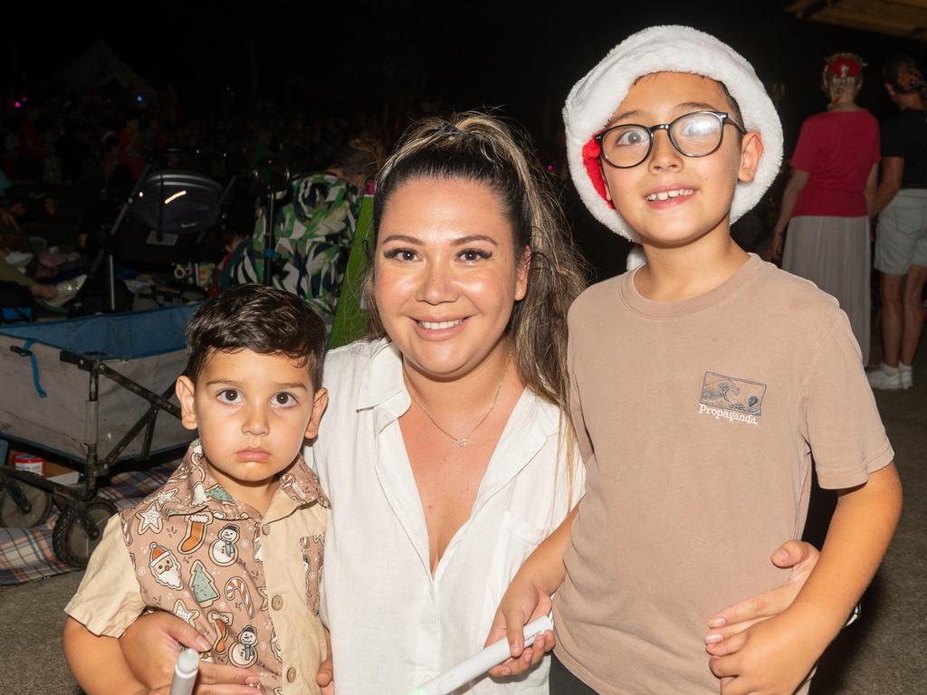 Malakai, Lisa and Mason Hall at Carols in the Gardens, Mackay Regional Botanic Gardens, Saturday 2 December 2023 Picture:Michaela Harlow