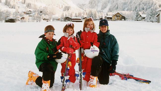 Prince William And Prince Harry with Princess Beatrice and Princess Eugenie in Klosters, Switzerland. Picture: Tim Graham/Getty Images