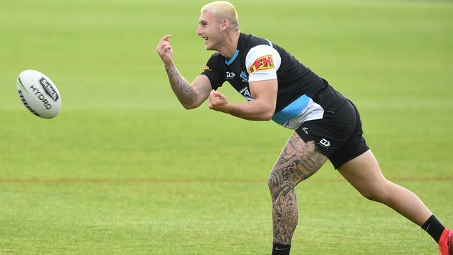 It is understood Cronulla’s Bronson Xerri has been talking to lawyers about his positive test to a banned substance. Picture: AAP