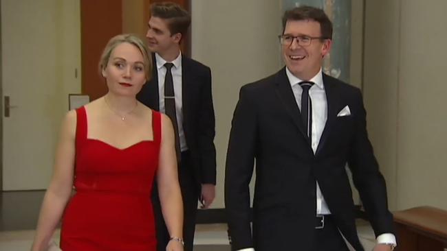 Alan Tudge at the 2017 Mid-Winter Ball with his Liberal staffer Rachelle Miller, who he was having an affair with.