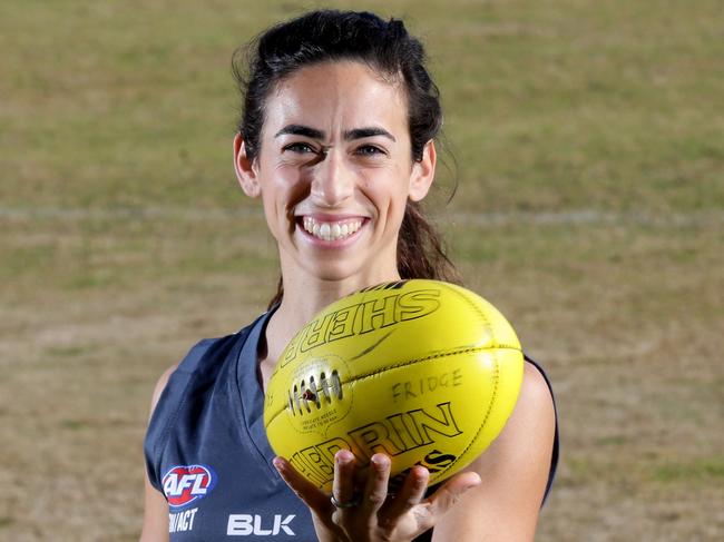 Amanda Farrugia,31, is set to play i the inaugural AFL women's league in 2017.Amanda Farrugia at Crestwood Oval