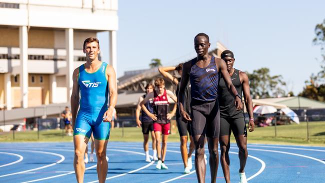 Jacob Despard competes in the 200m at the Denise Boyd Shield in Queensland. Picture: Casey Sims