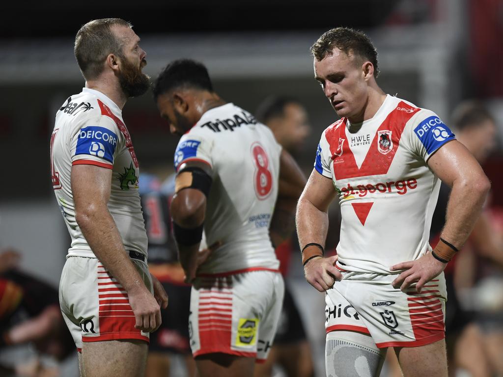 Not a lot went right for the Dragons in an awful night at Redcliffe. Picture: NRL Photos