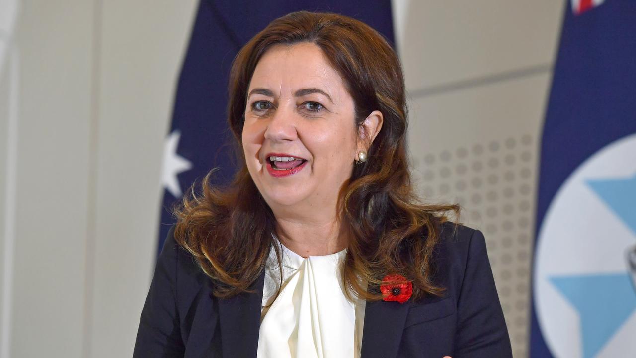 Premier Annastacia Palaszczuk Covid-19 press conference in Brisbane. Picture: NCA NewsWire / John Gass