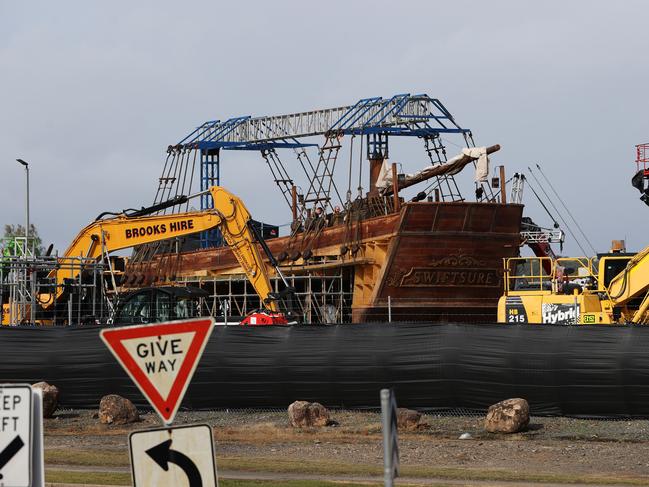 The Bluff film set next to Westfield Helensvale on the Gold Coast. Picture: Nigel Hallett