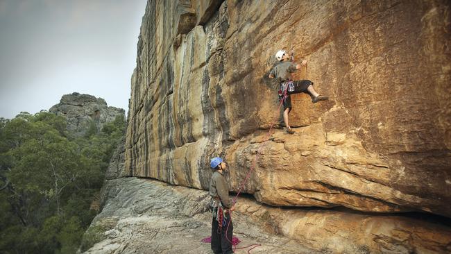 Rock climbing at the Grampians. Rock Climbing. Picture: Supplied