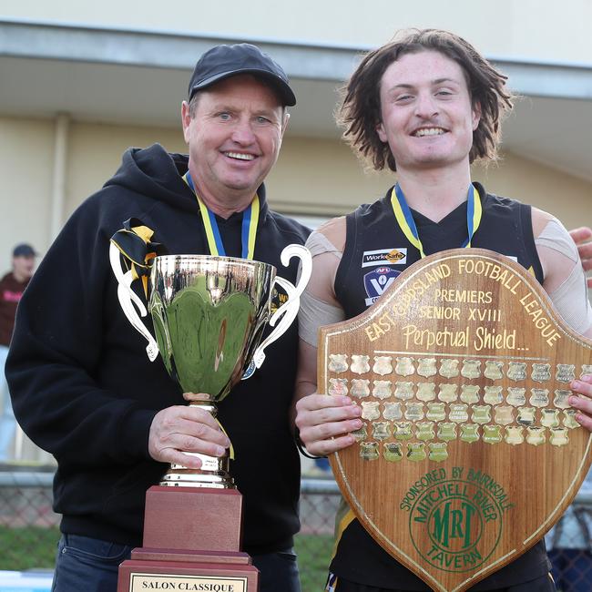 Wy Yung premiership coach Rod Bills and captain Jock Overend.