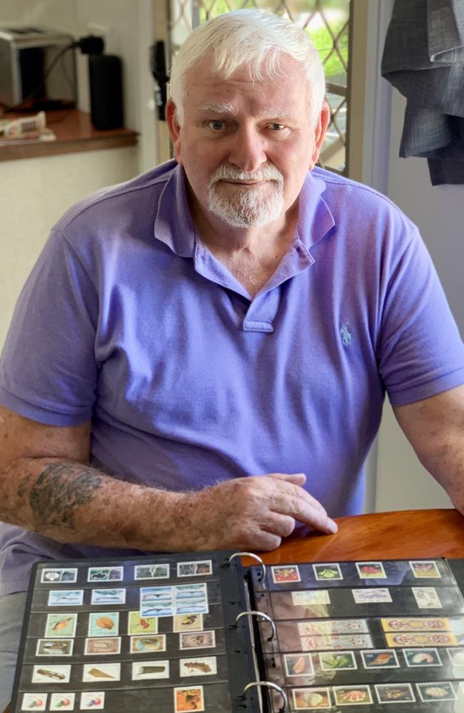 Ron Bassan, from Beaconsfield in Mackay, is an avid stamp collector. He has an album of stamps from 1913 to 1966 and then 20 albums of stamps from 1966 to 2022. Picture: Rae Wilson