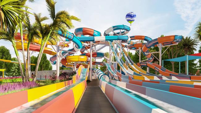 An artist’s impression of Dreamworld’s new waterslide.