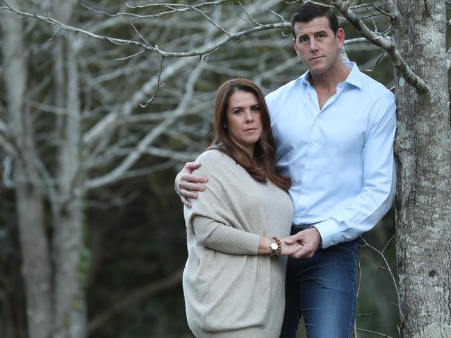 Australias most decorated Afghanistan veteran Ben Roberts-Smith with his wife Emma. Picture: Lyndon Mechielsen/The Australian