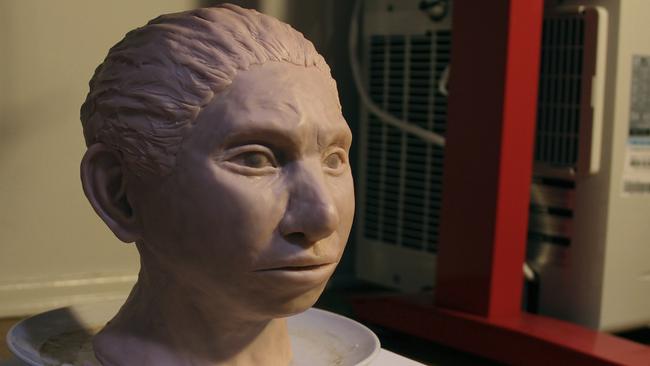 A reconstruction of a young female Denisovan at Hebrew University in Jerusalem. Picture: AP.