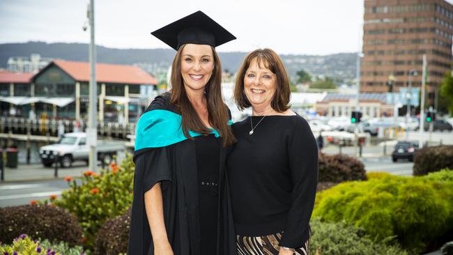 Lauren and Lesley Renwick. University of Tasmania Graduations. Federation Concert Hall, Hobart. Picture: RICHARD JUPE