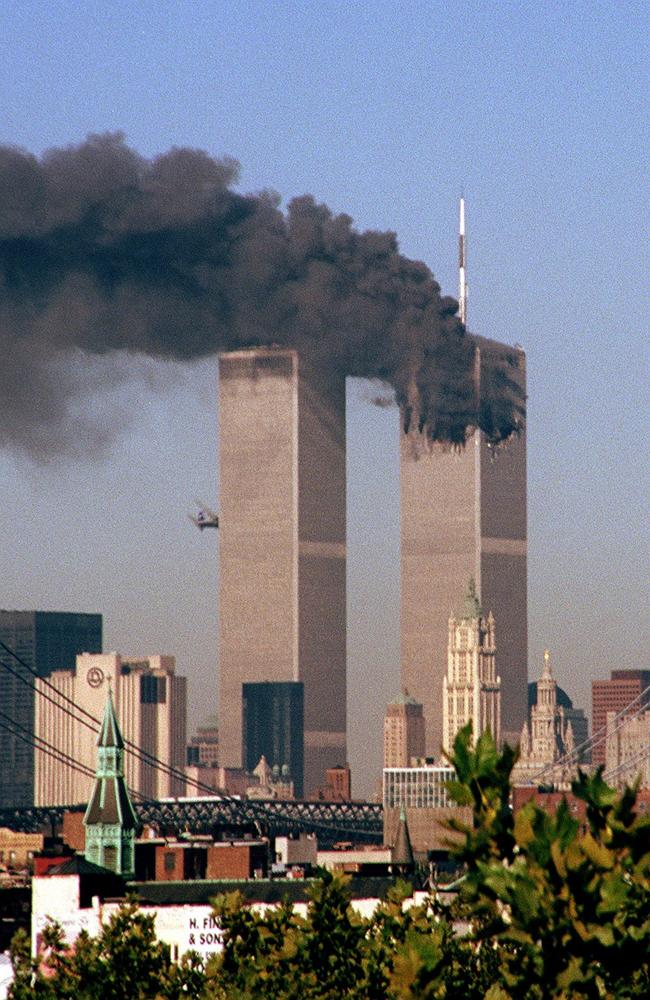 The terrorist attacks on the Twin Towers.