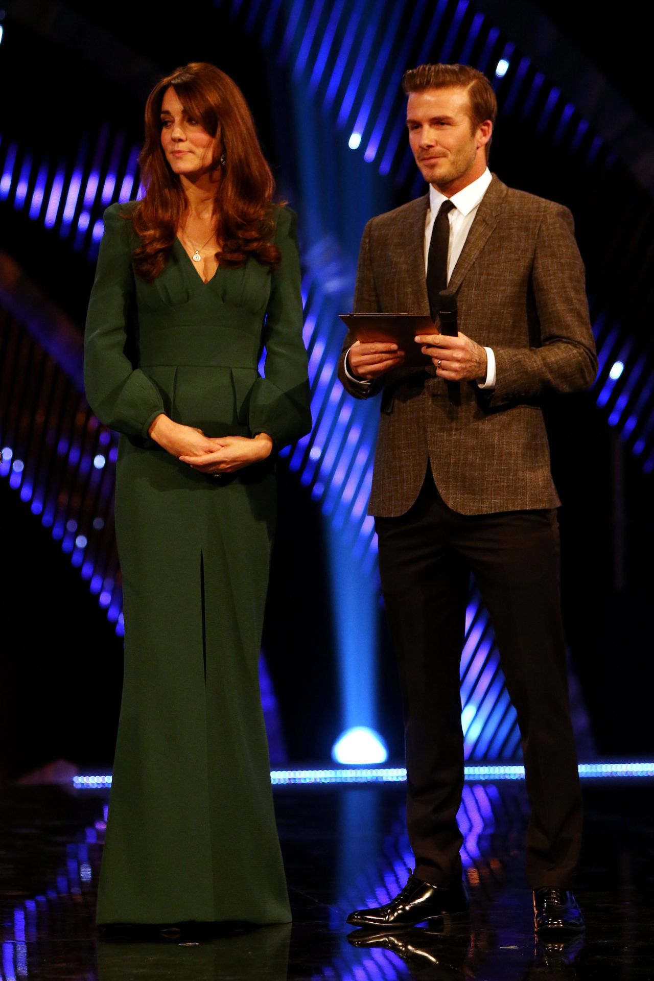 <h3>December 16, 2012</h3><p>Kate and David Beckham presenting at the BBC Sports Personality of the Year Awards.</p>