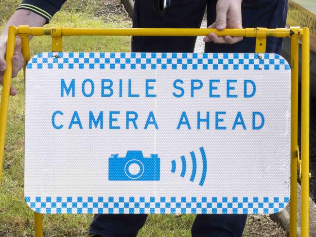 SYDNEY, AUSTRALIA, NewsWire, Sunday, 23 April 2023.Mobile Speed CameraNSW Premier, Chris Minns, Minister for Roads, John Graham and Minister for Regional Roads and Transport, Jenny Aitchison pictured with Member for Auburn, Lynda Voltz today for a press conference to discuss mobile speed camera warning signs.Picture: NewsWire/ Monique Harmer