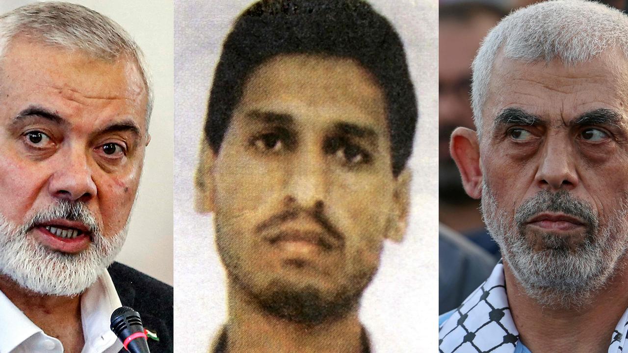 The International Criminal Court's prosecutor Karim Khan has applied for arrest warrants for Hamas leaders Ismail Haniyeh, Mohammed Deif and Yahya Sinwar, over their conflict. (Photo by MAHMUD HAMS / various sources / AFP)