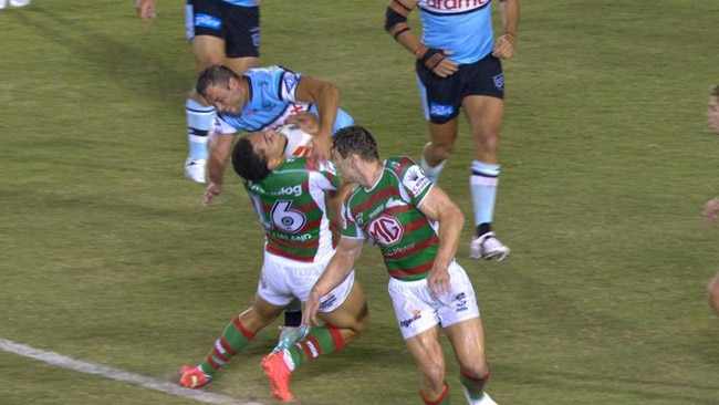 Graham was banned for four matches for a high shot in Round 1 but that won’t stop him from being aggressive against the Roosters. Picture; Supplied.