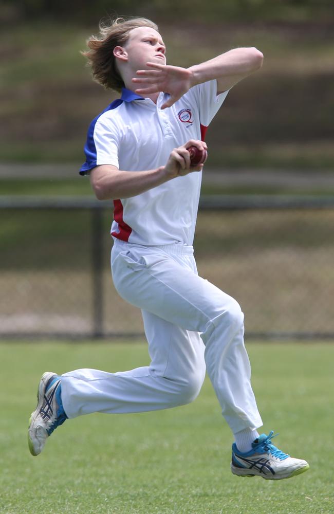 Cricket BPCA A1: Jan Juc v Queenscliff. Queenscliff bowler Lachie Kidd Picture: Mark Wilson