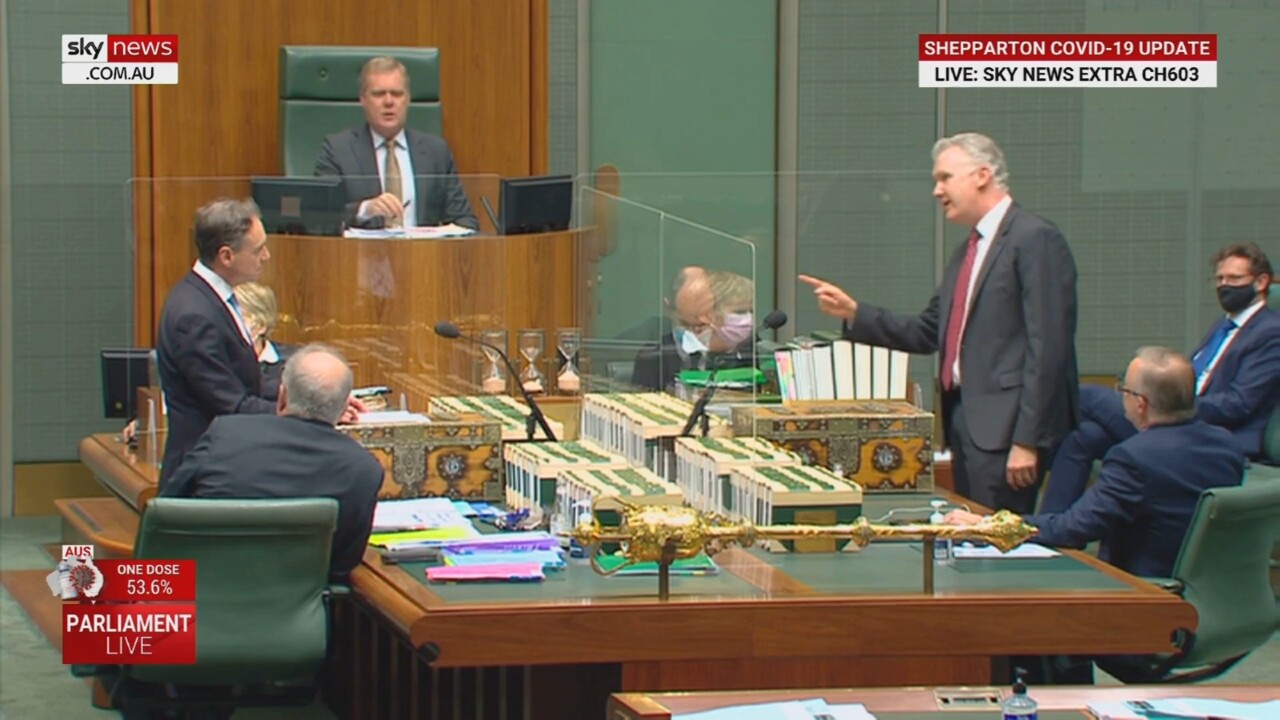 Greg Hunt and Tony Burke exchange fiery clash in Question Time