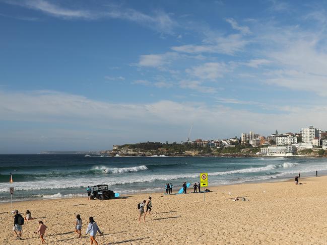 Bondi beach before the weather change today .picture John Grainger