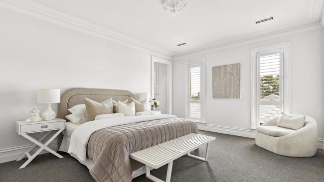 The first-floor main bedroom has copious space including a retreat.