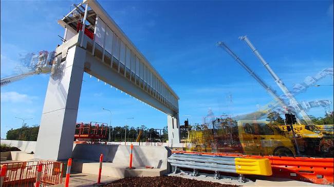 Gold Coast light rail bridge timelapse