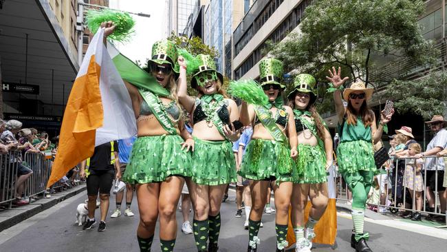 Celebrating Saint Patrick’s Day with a parade in Sydney. Picture: NewsWire / Monique Harmer