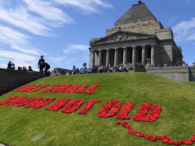 A huge crowd filed to The Shrine today. Picture: AAP Image/James Ross