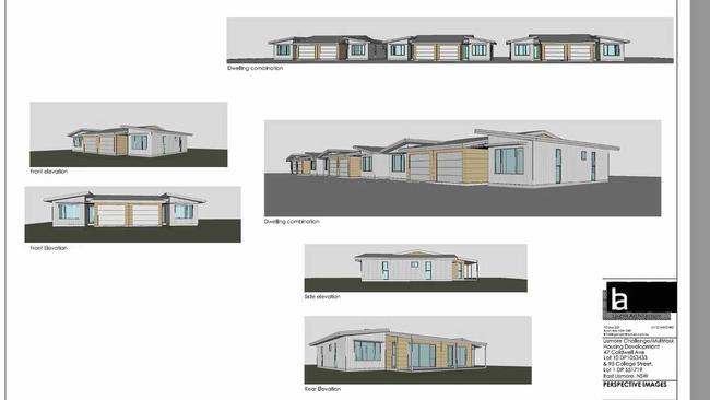 Drawings of planned accomodation in a $6.5 million development in East Lismore. Picture: Contributed