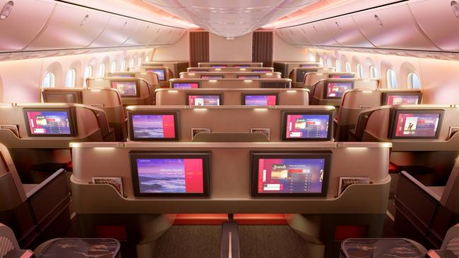 LATAM Airlines business class cabin on the Boeing 787-9 Dreamliner.