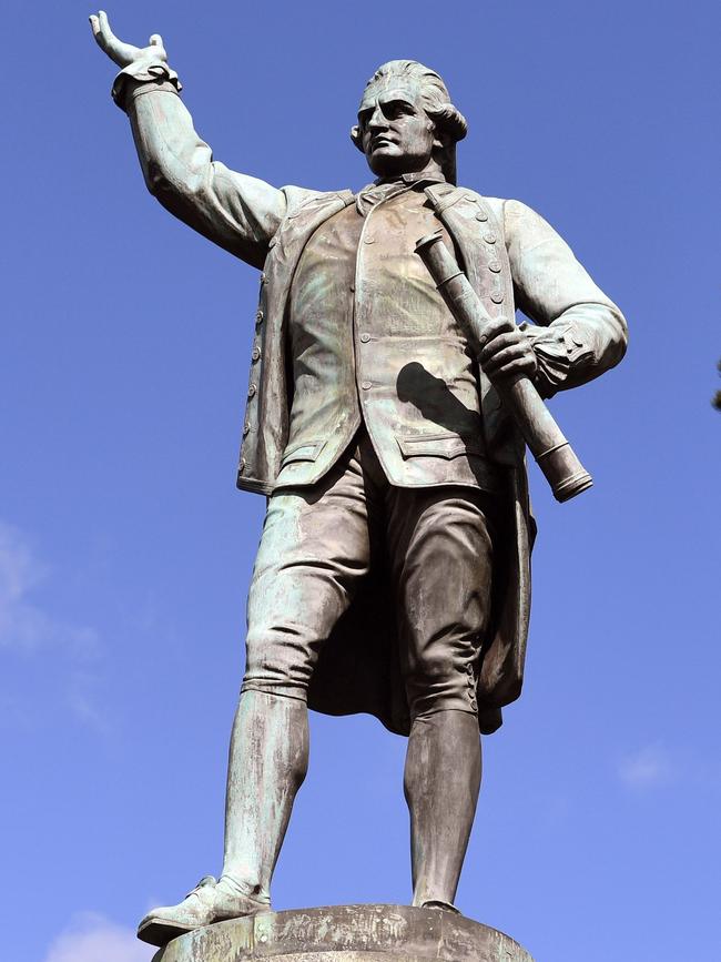 The Captain James Cook statue in Sydney’s Hyde Park. Picture: AFP