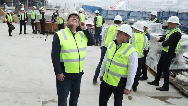 James Packer at the $2.4bn Sydney casino project being built by his company Crown Resorts. Picture Rohan Kelly