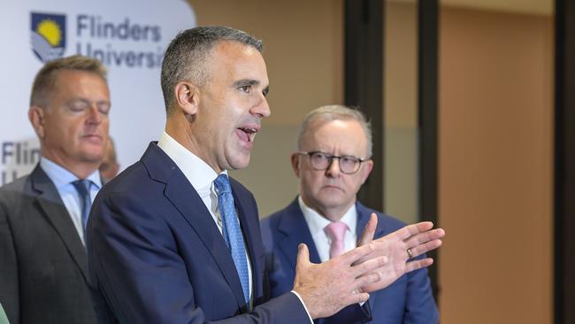 Premier Peter Malinauskas and Prime Minister Anthony Albanese open a new building at Flinders University. Picture: NewsWire / Roy VanDerVegt