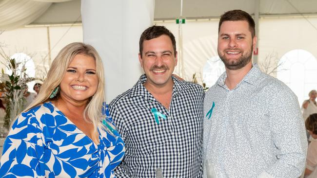 Sonia Crowley, Jacob Crowley and Levi Crowley at the Touch of Teal Soiree for the Trudy Crowley Foundation at the Mantra at the Harbour on Friday, September 8. Picture: Michaela Harlow