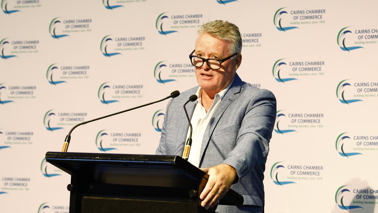 Queensland Tourism Minister Michael Healy spoke at the Cairns Chamber of Commerce February business lunch - Tourism Industry Update & Outlook, held at the Pullman International hotel. Picture: Brendan Radke
