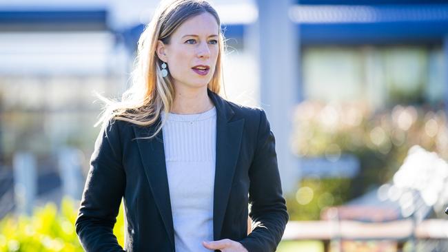 Labor leader Rebecca White said mandatory testing for all incoming travellers is simple and would ease the anxiety felt among the public. Picture: RICHARD JUPE