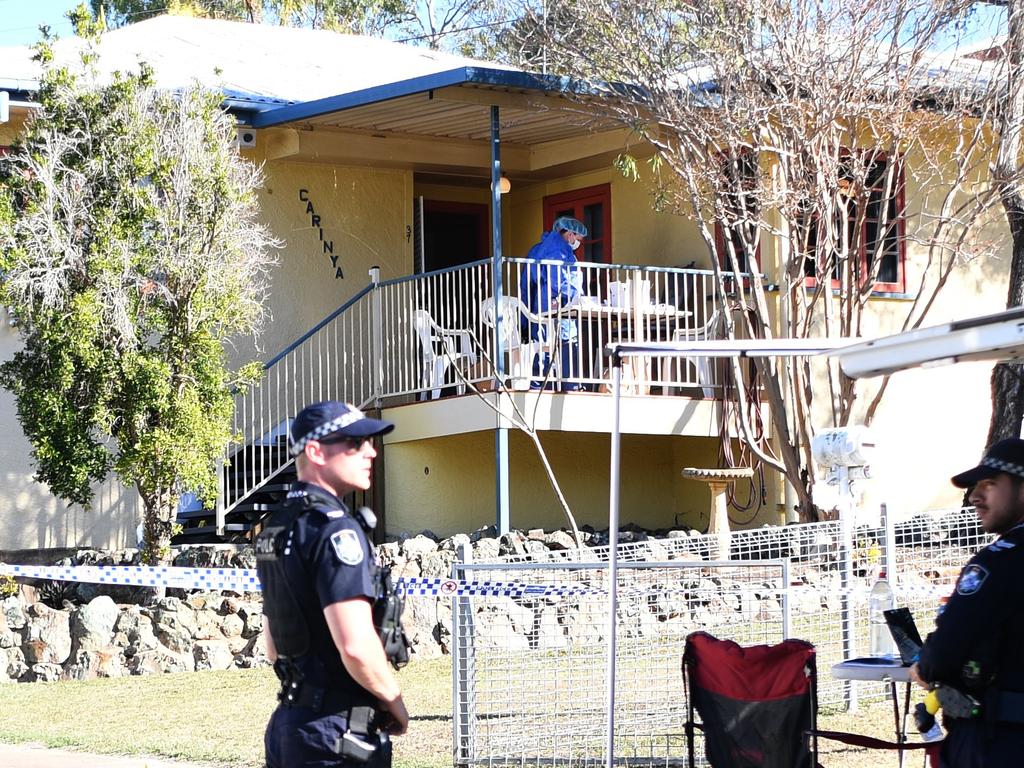 Investigators at the site of an alleged murder in Brae St South Rockhampton