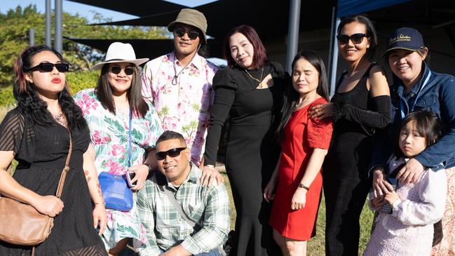 Dunamis Tafea and workmates from Nolan's Meats, sponsors of the Gympie Muster Races. Saturday, August 19,. 2023. Picture: Christine Schindler