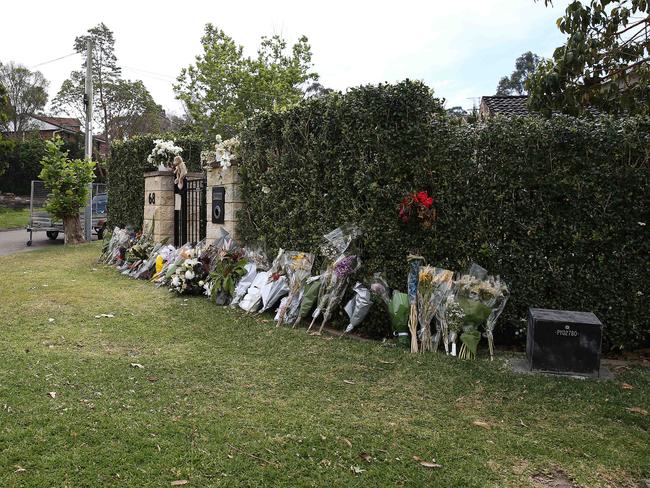 Flowers out the front of the family home in 2016. Picture: Supplied