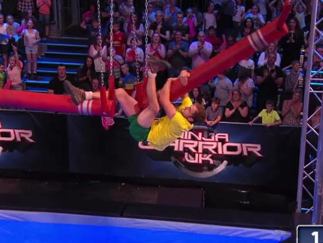 Fred Dorrington competing on Ninja Warrior UK last August. Picture: Supplied.