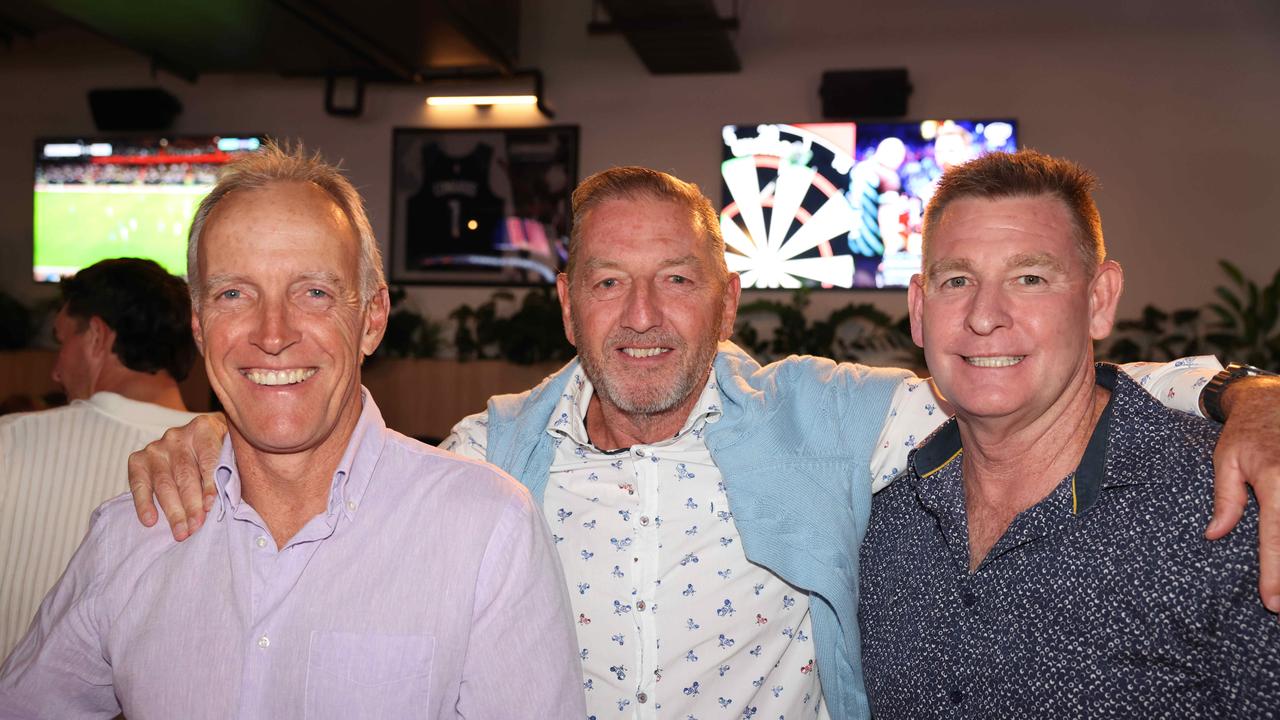 Gary Williams, Don Cotterill and Gary Collins at The Sporting Globe Bar and Grill launch at Surfers Paradise for Gold Coast at Large. Picture, Portia Large.