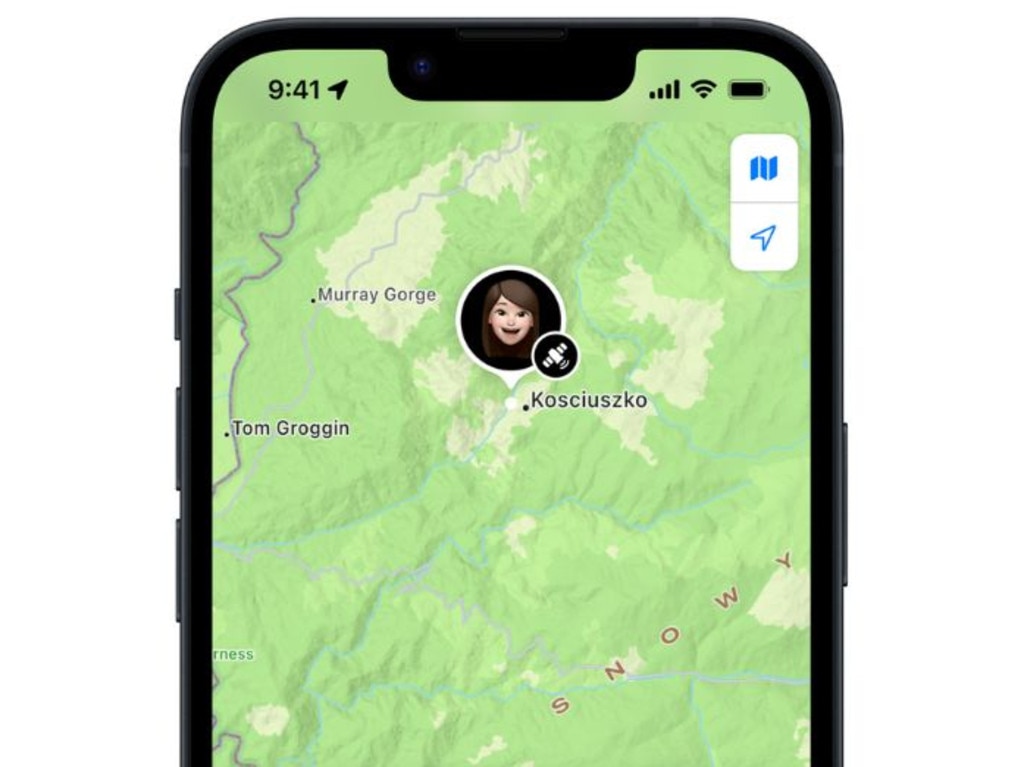 Users can also share their location via satellite via Find My. Picture: Supplied/Apple