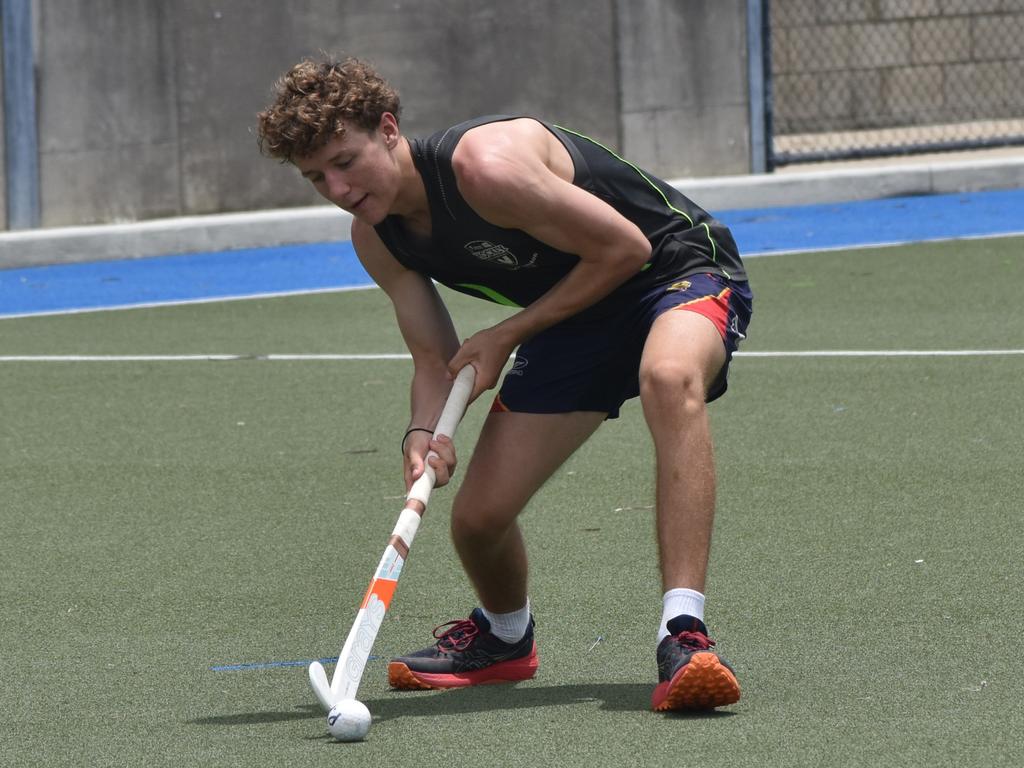 Players at the Park Avenue Brothers Hockey Club and Astro's Hockey development clinic at Kalka Shades, Rockhampton, on February 8, 2025.