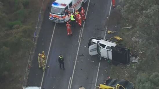 Jake Tate caused this horror crash near Bacchus Marsh that killed a doting family man. Picture: Nine.