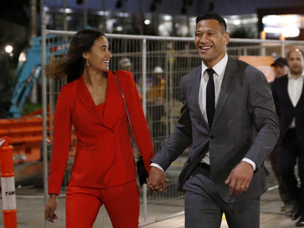 Maria and Israel Folau. (Photo by Darrian Traynor/Getty Images)