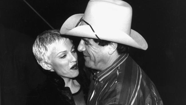 Friends reunited: Molly hanging with Madonna during her 1993 Australian tour. Picture: Supplied