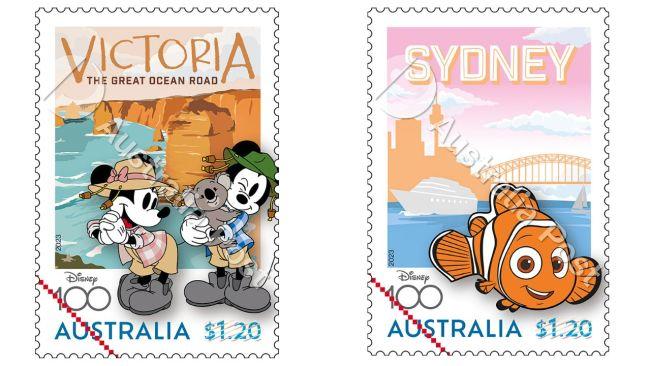 Mickey Mouse and Nemo are included in the special Disney stamp collection. Image: Supplied
