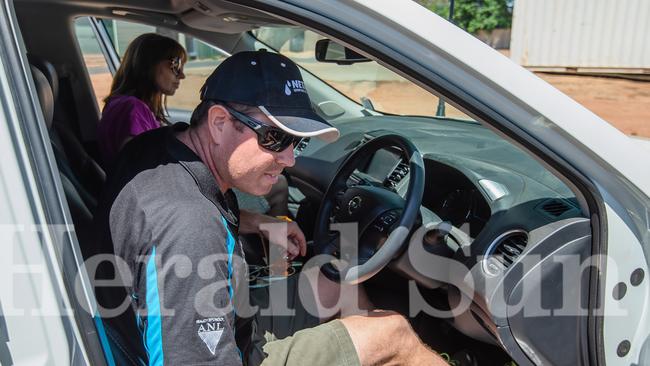 Nationals MP Andrew Broad with his wife Rachel on Tuesday. Picture: Jason Edwards